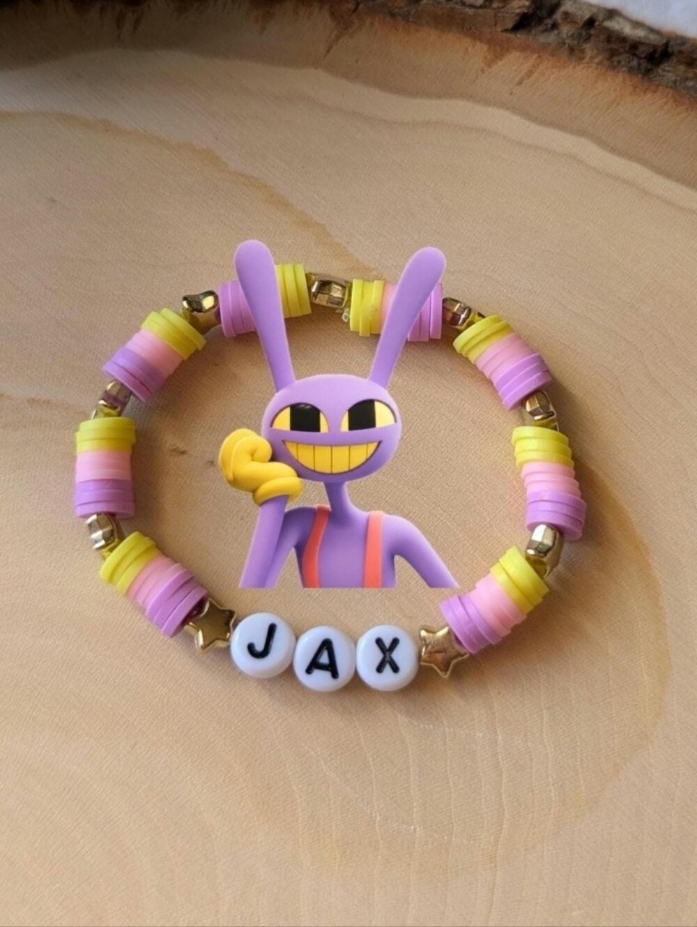 The Amazing Digital Circus 'JAX' Inspired Clay Handmade Beaded Bracelet